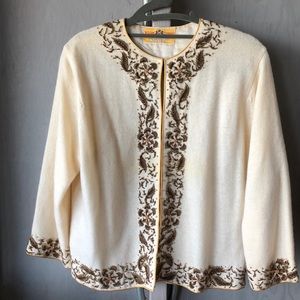 Cashmere Mix Beaded Cardigan
